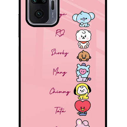 BTS names Redmi Note 10 Pro Max Glass Case Back Cover by Casekaro