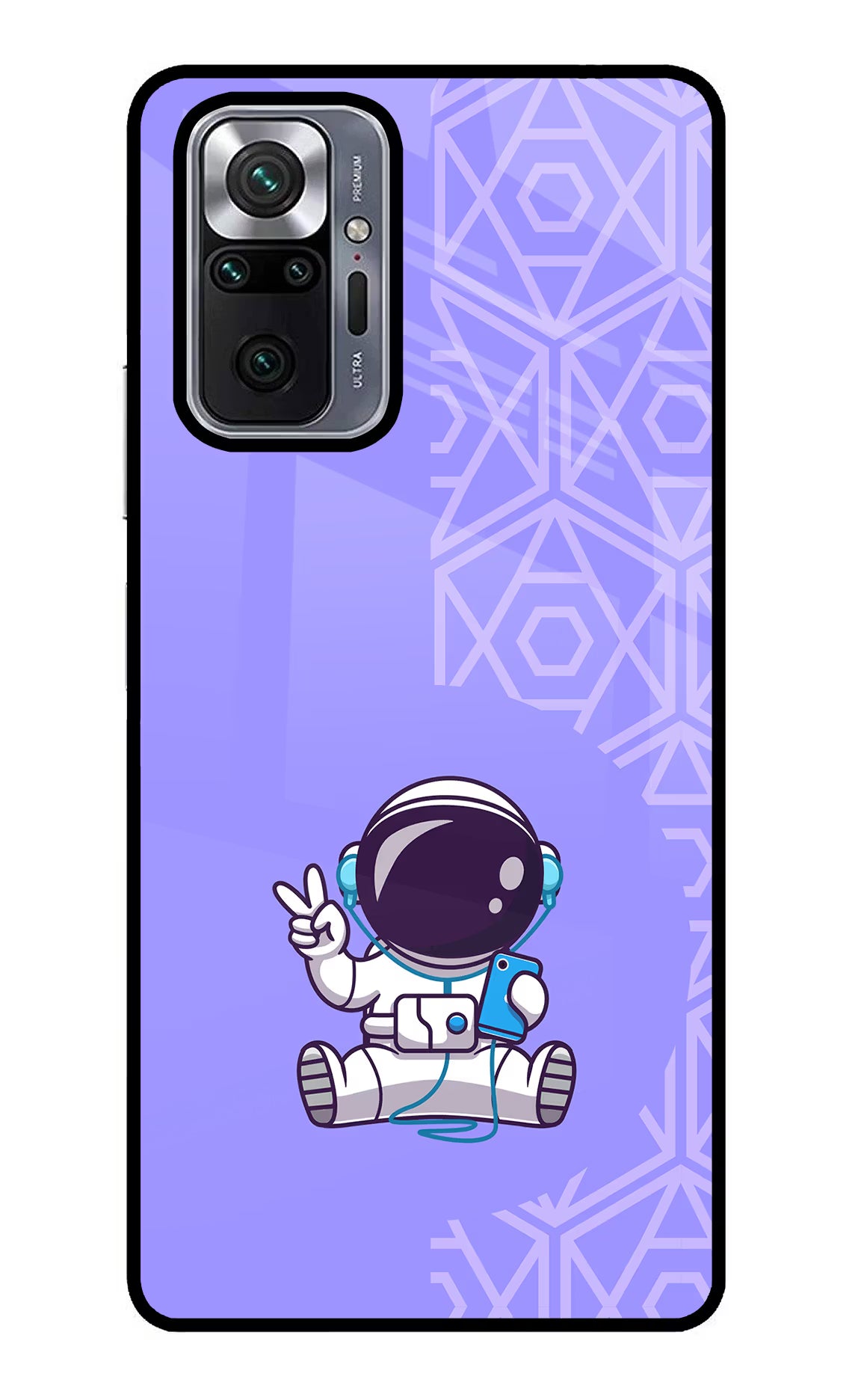 Cute Astronaut Chilling Redmi Note 10 Pro Max Glass Case Back Cover by Casekaro