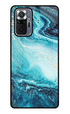 Blue Glitter Marble Redmi Note 10 Pro Max Glass Case