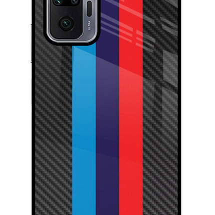 BMW Stripes Pattern Redmi Note 10 Pro Max Glass Case Back Cover by Casekaro
