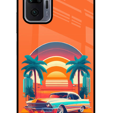 Palm Drive 80s Redmi Note 10 Pro Max Glass Case Back Cover by Casekaro