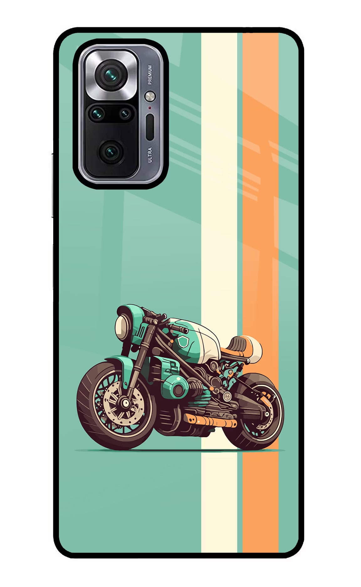 Striped Moto Drift Redmi Note 10 Pro Max Glass Case Back Cover by Casekaro