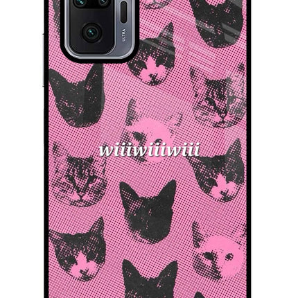 Pink Cats Redmi Note 10 Pro Max Glass Case Back Cover by Casekaro