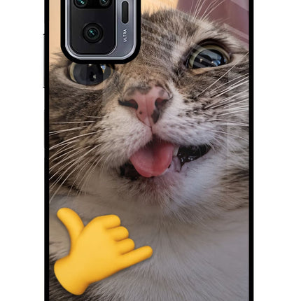 Silly Cat Call Redmi Note 10 Pro Max Glass Case Back Cover by Casekaro