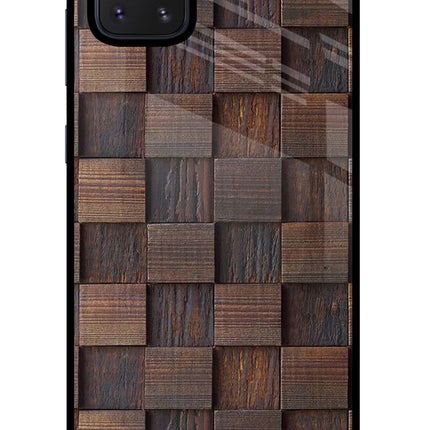Wooden Cube Design Samsung Note 10 Lite Glass Case Back Cover by Casekaro