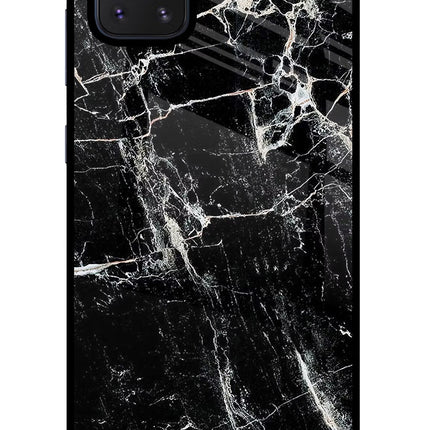 Black Marble Texture Samsung Note 10 Lite Glass Case Back Cover by Casekaro