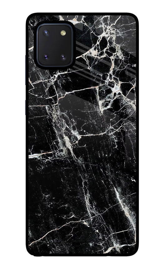 Black Marble Texture Samsung Note 10 Lite Glass Case