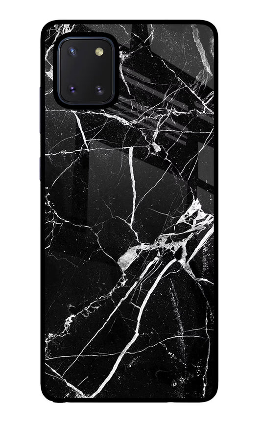 Black Marble Pattern Samsung Note 10 Lite Glass Case