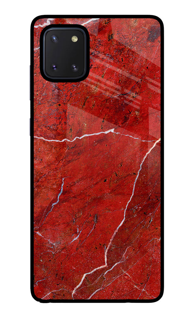 Red Marble Design Samsung Note 10 Lite Glass Case Back Cover by Casekaro