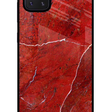 Red Marble Design Samsung Note 10 Lite Glass Case