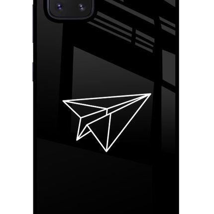Paper Plane White Samsung Note 10 Lite Glass Case Back Cover by Casekaro