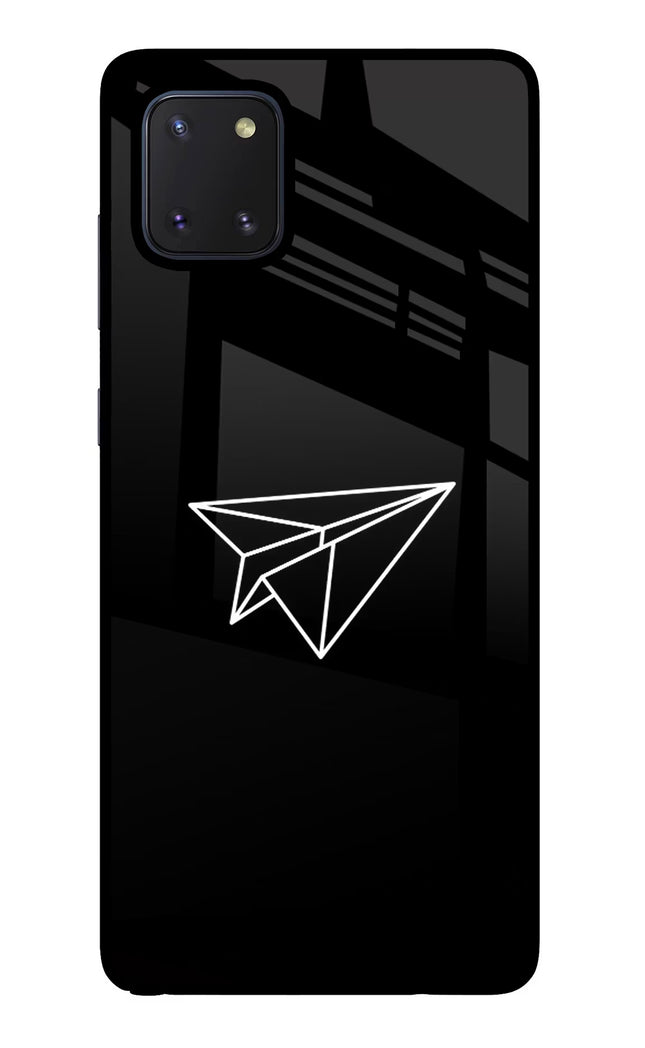 Paper Plane White Samsung Note 10 Lite Glass Case Back Cover by Casekaro
