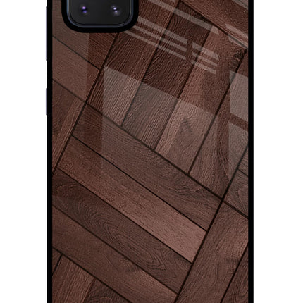 Wooden Texture Design Samsung Note 10 Lite Glass Case Back Cover by Casekaro