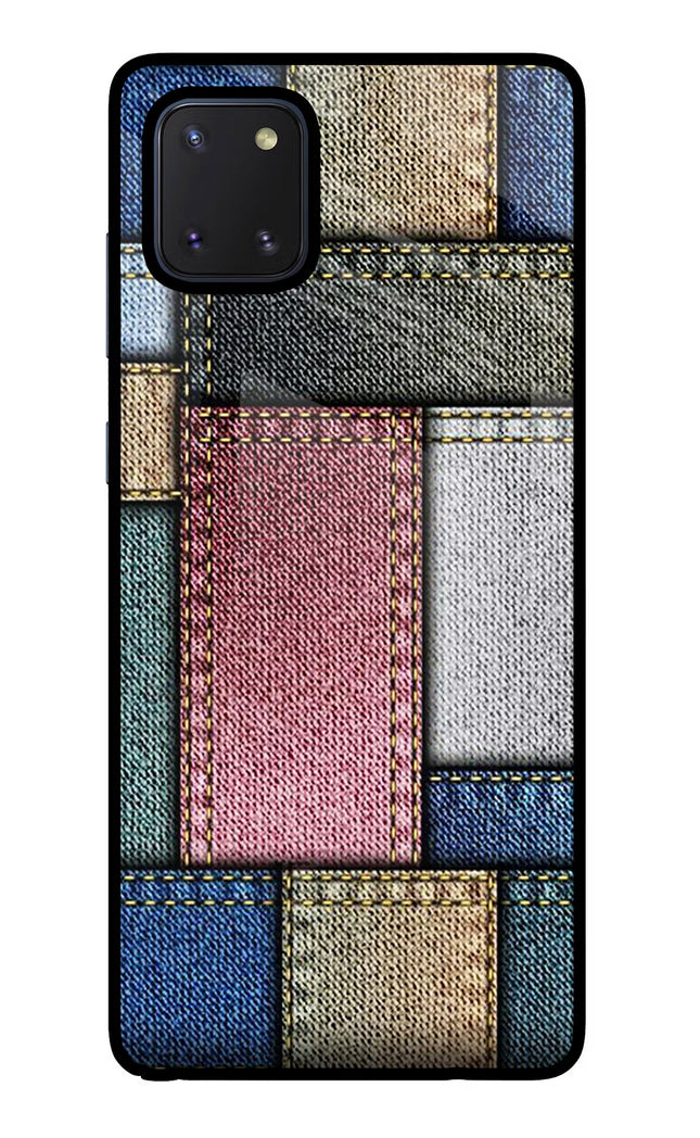 Multicolor Jeans Samsung Note 10 Lite Glass Case Back Cover by Casekaro