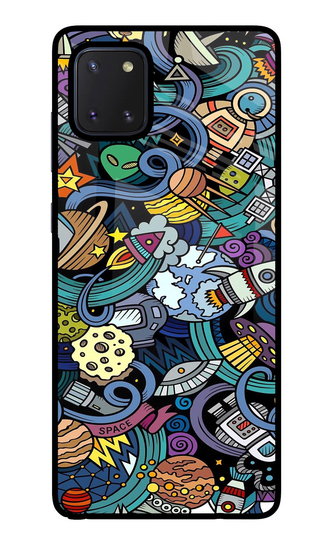 Space Abstract Samsung Note 10 Lite Glass Case Back Cover by Casekaro