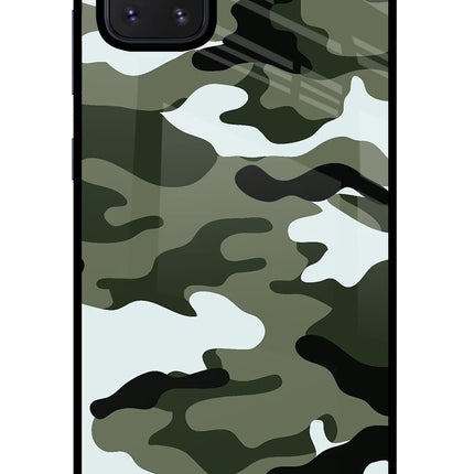 Camouflage Samsung Note 10 Lite Glass Case Back Cover by Casekaro
