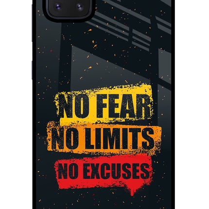 No Fear No Limits No Excuse Samsung Note 10 Lite Glass Case Back Cover by Casekaro