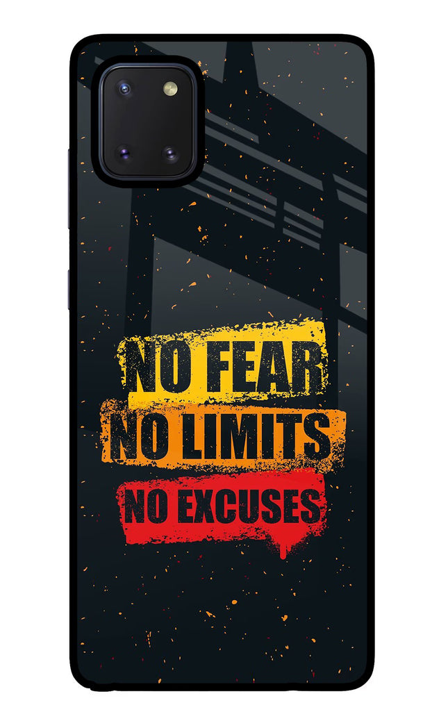 No Fear No Limits No Excuse Samsung Note 10 Lite Glass Case Back Cover by Casekaro