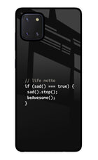 Life Motto Code Samsung Note 10 Lite Glass Case