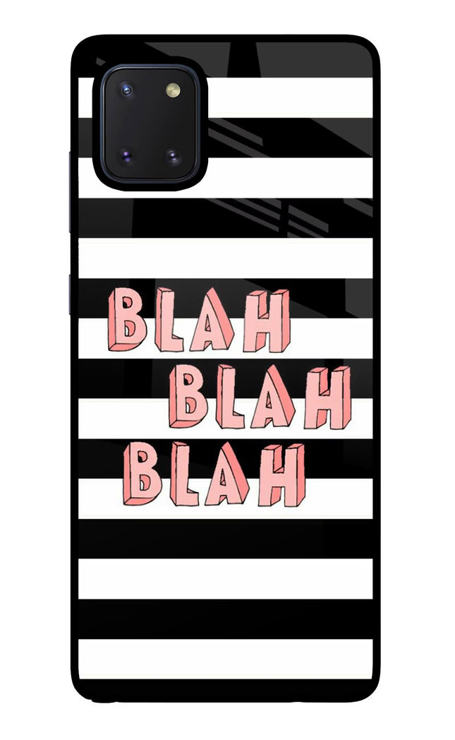 Blah Blah Blah Samsung Note 10 Lite Glass Case Back Cover by Casekaro