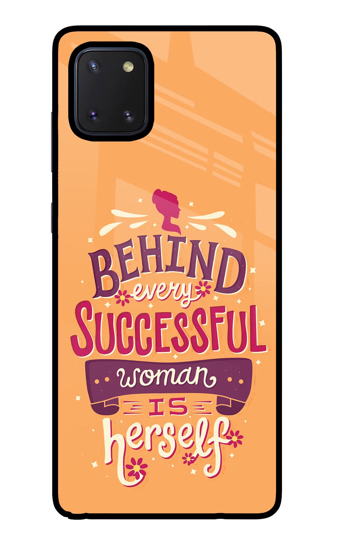 Behind Every Successful Woman There Is Herself Samsung Note 10 Lite Glass Case Back Cover by Casekaro