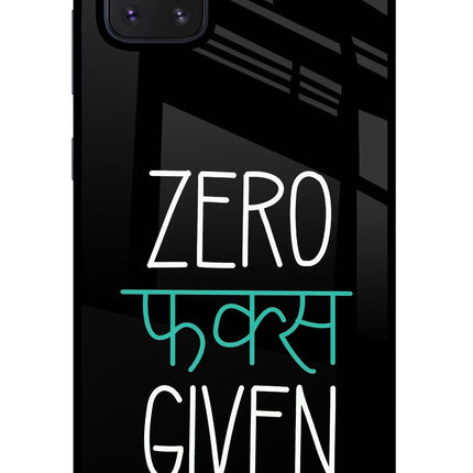 Zero Fucks Given Samsung Note 10 Lite Glass Case Back Cover by Casekaro