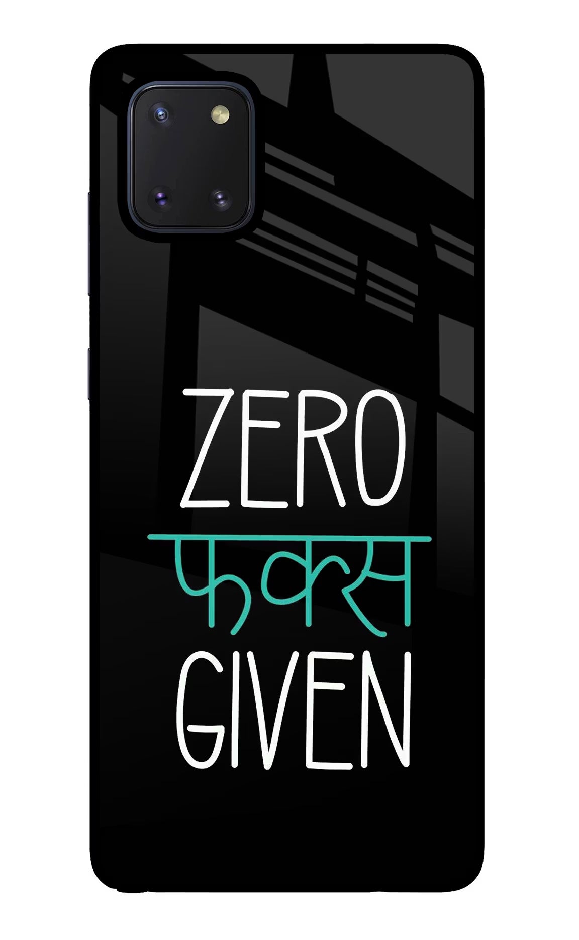 Zero Fucks Given Samsung Note 10 Lite Glass Case Back Cover by Casekaro