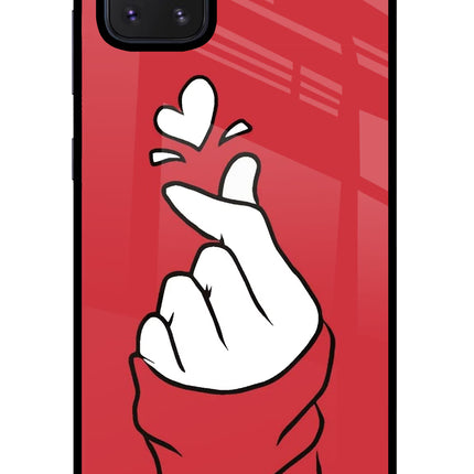 Korean Love Sign Samsung Note 10 Lite Glass Case Back Cover by Casekaro