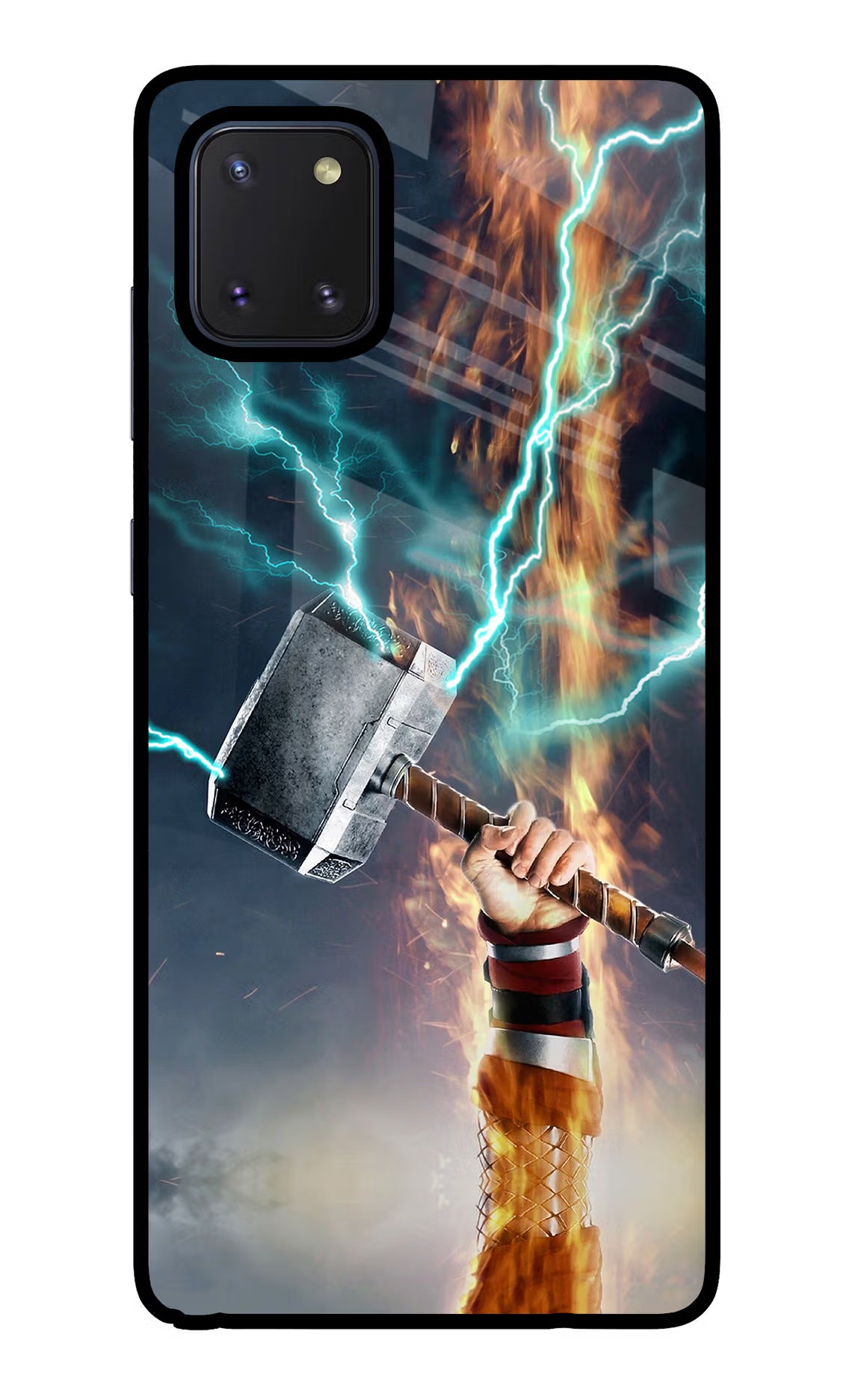 Thor Hammer Mjolnir Samsung Note 10 Lite Glass Case Back Cover by Casekaro