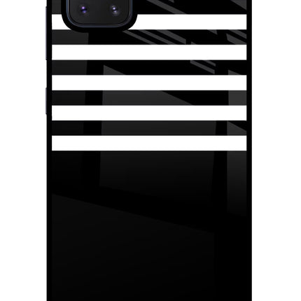 Black and White Print Samsung Note 10 Lite Glass Case Back Cover by Casekaro