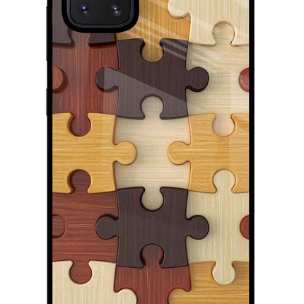Wooden Puzzle Samsung Note 10 Lite Glass Case Back Cover by Casekaro