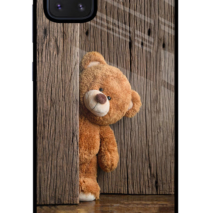 Teddy Wooden Samsung Note 10 Lite Glass Case Back Cover by Casekaro