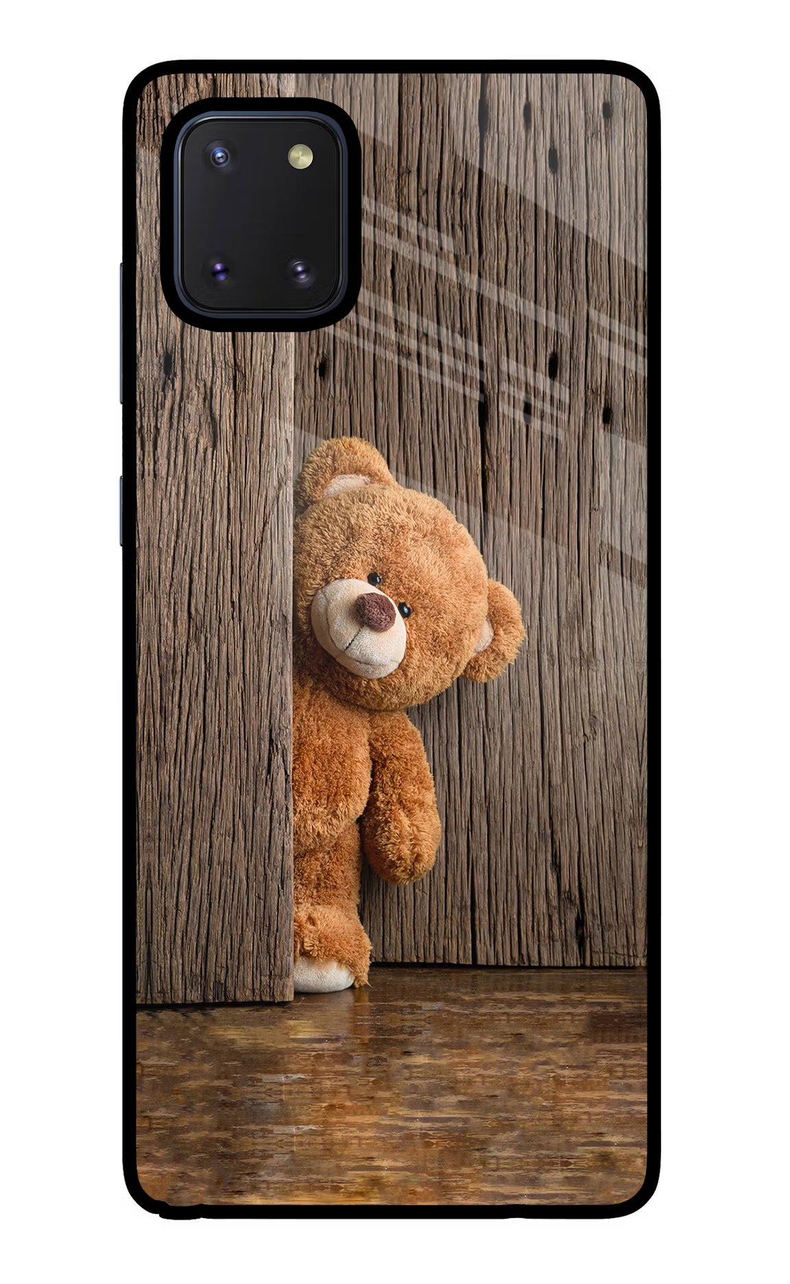 Teddy Wooden Samsung Note 10 Lite Glass Case Back Cover by Casekaro