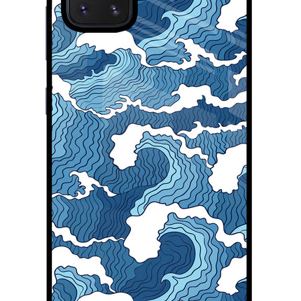 Blue Waves Samsung Note 10 Lite Glass Case Back Cover by Casekaro