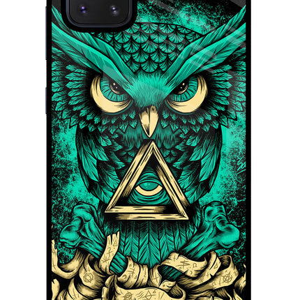 Green Owl Samsung Note 10 Lite Glass Case Back Cover by Casekaro