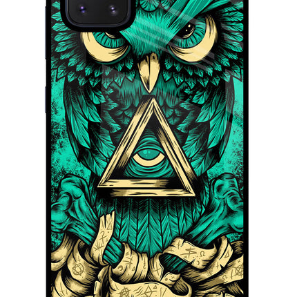 Green Owl Samsung Note 10 Lite Glass Case Back Cover by Casekaro
