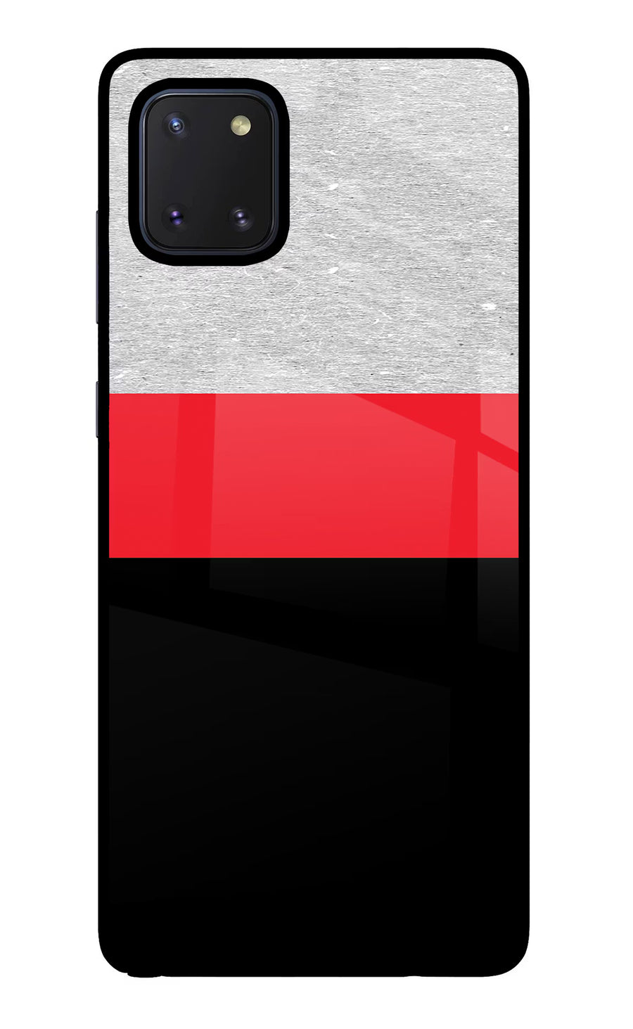 Tri Color Pattern Samsung Note 10 Lite Back Cover, Glass case