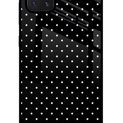 White Dots Samsung Note 10 Lite Glass Case Back Cover by Casekaro