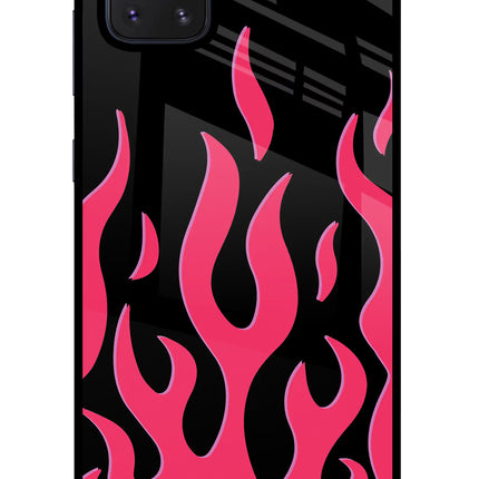 Fire Flames Samsung Note 10 Lite Glass Case Back Cover by Casekaro