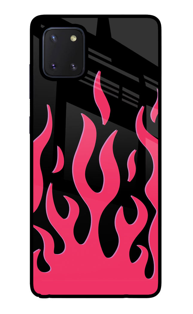 Fire Flames Samsung Note 10 Lite Glass Case Back Cover by Casekaro