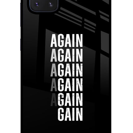 Again Again Gain Samsung Note 10 Lite Glass Case Back Cover by Casekaro