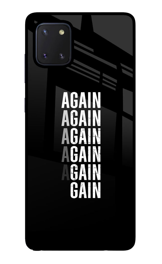 Again Again Gain Samsung Note 10 Lite Glass Case Back Cover by Casekaro