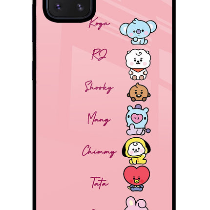 BTS names Samsung Note 10 Lite Glass Case Back Cover by Casekaro