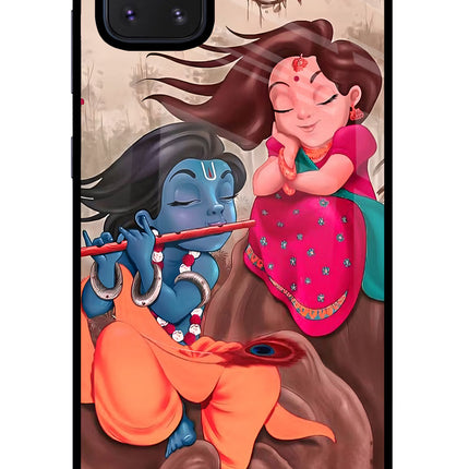 Radhe Krishna Samsung Note 10 Lite Glass Case Back Cover by Casekaro