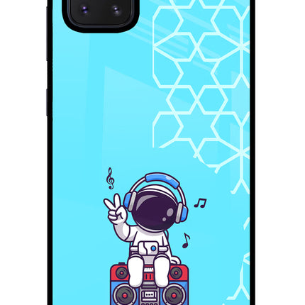 Cute Astronaut Chilling Samsung Note 10 Lite Glass Case Back Cover by Casekaro