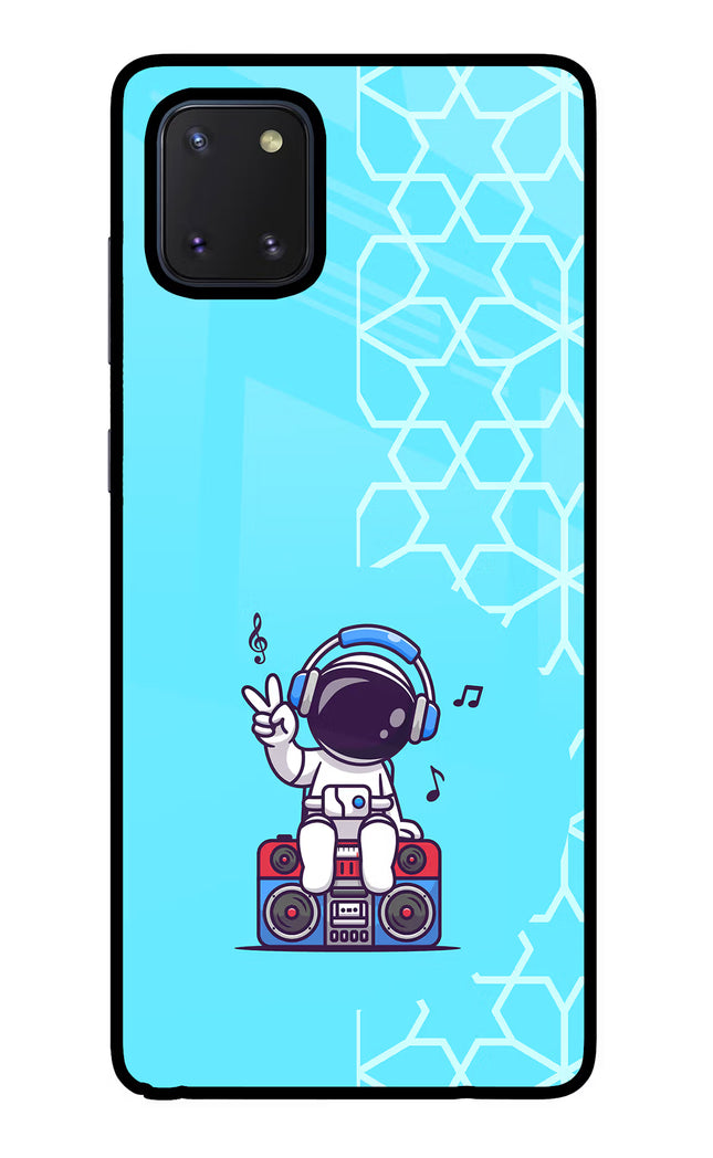 Cute Astronaut Chilling Samsung Note 10 Lite Glass Case Back Cover by Casekaro