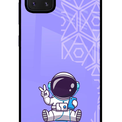 Cute Astronaut Chilling Samsung Note 10 Lite Glass Case Back Cover by Casekaro