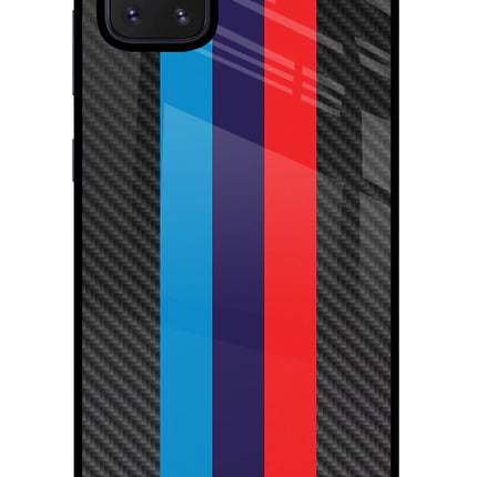 BMW Stripes Pattern Samsung Note 10 Lite Glass Case Back Cover by Casekaro
