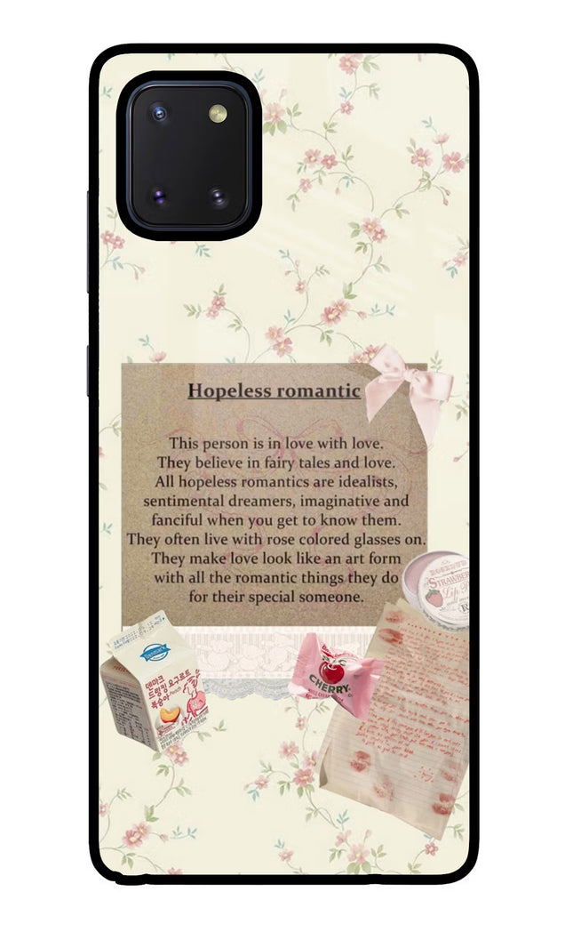 Hopeless Romantic Samsung Note 10 Lite Glass Case Back Cover by Casekaro