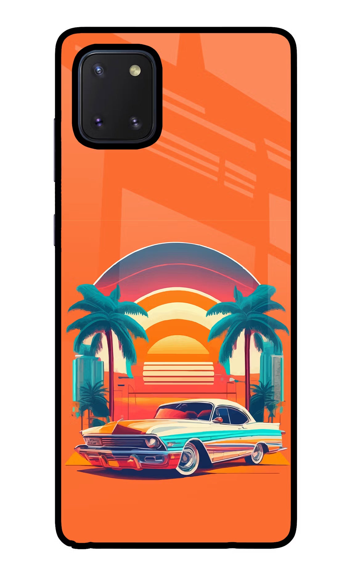Palm Drive 80s Samsung Note 10 Lite Glass Case Back Cover by Casekaro
